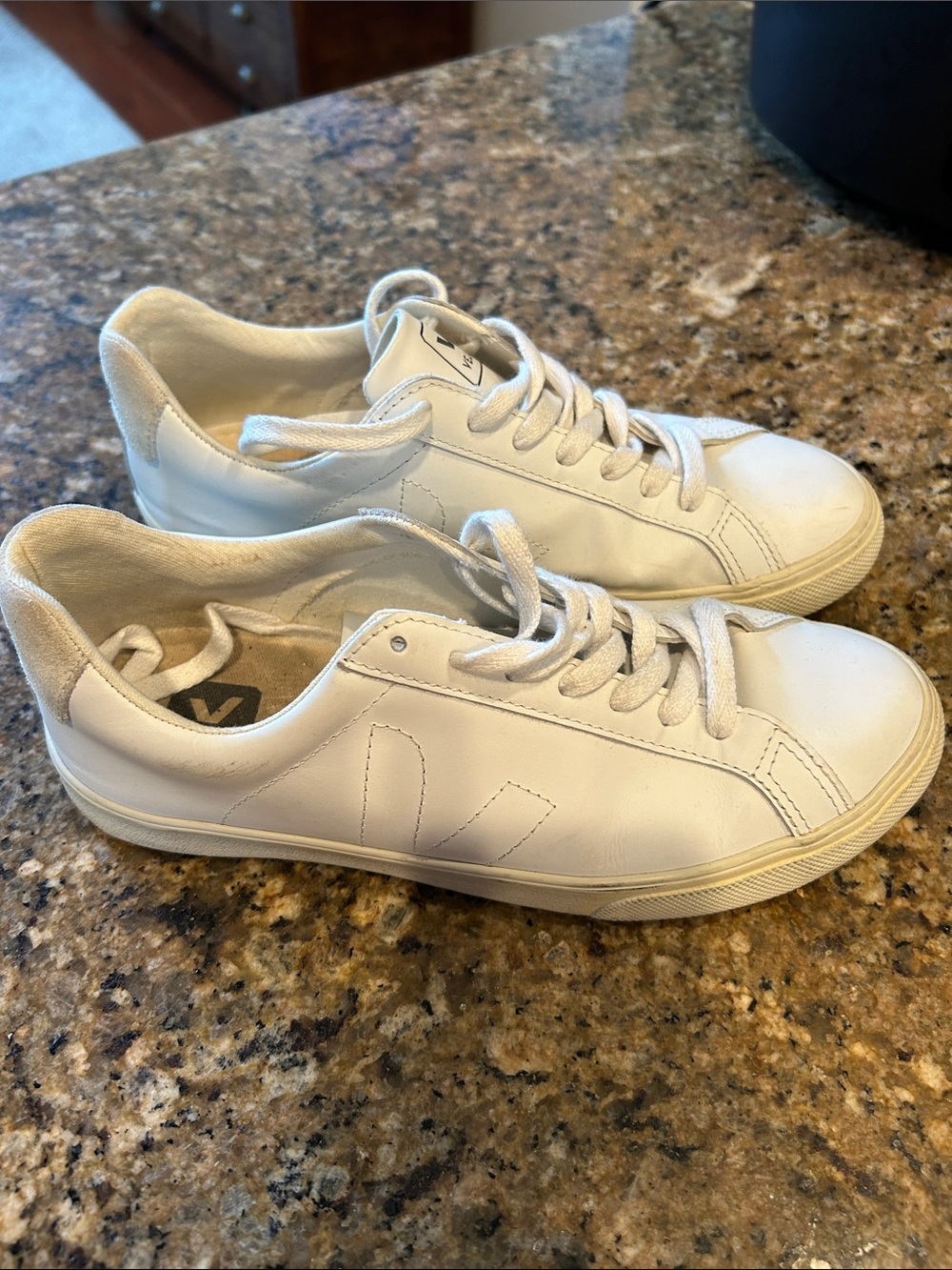 Veja White Leather Low-Top Sneakers for Women